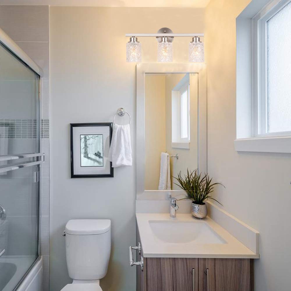 ALICE HOUSE 20.5in Vanity Lights, 3 Light Wall Lighting, Brushed Nickel Finish, ETL Listed, Model AL9082-W3