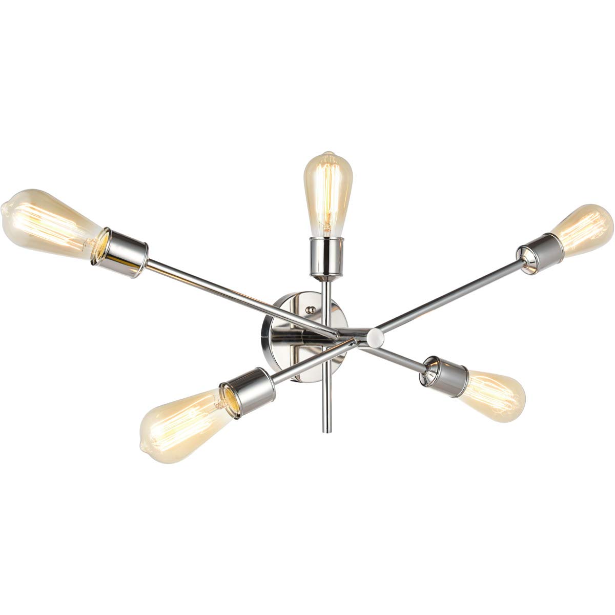 Living District Axel 5-Light Metal Wall Sconce in Polished Nickel