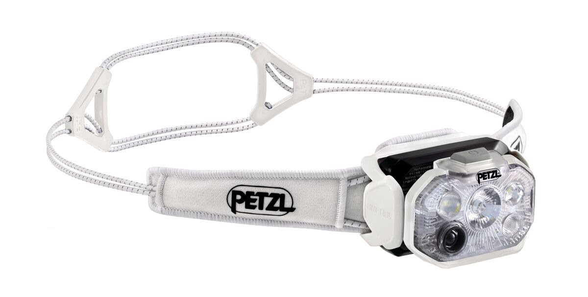PETZL Swift RL Headlamp - Lightweight & Rechargeable 1200 Lumen Headlamp - White
