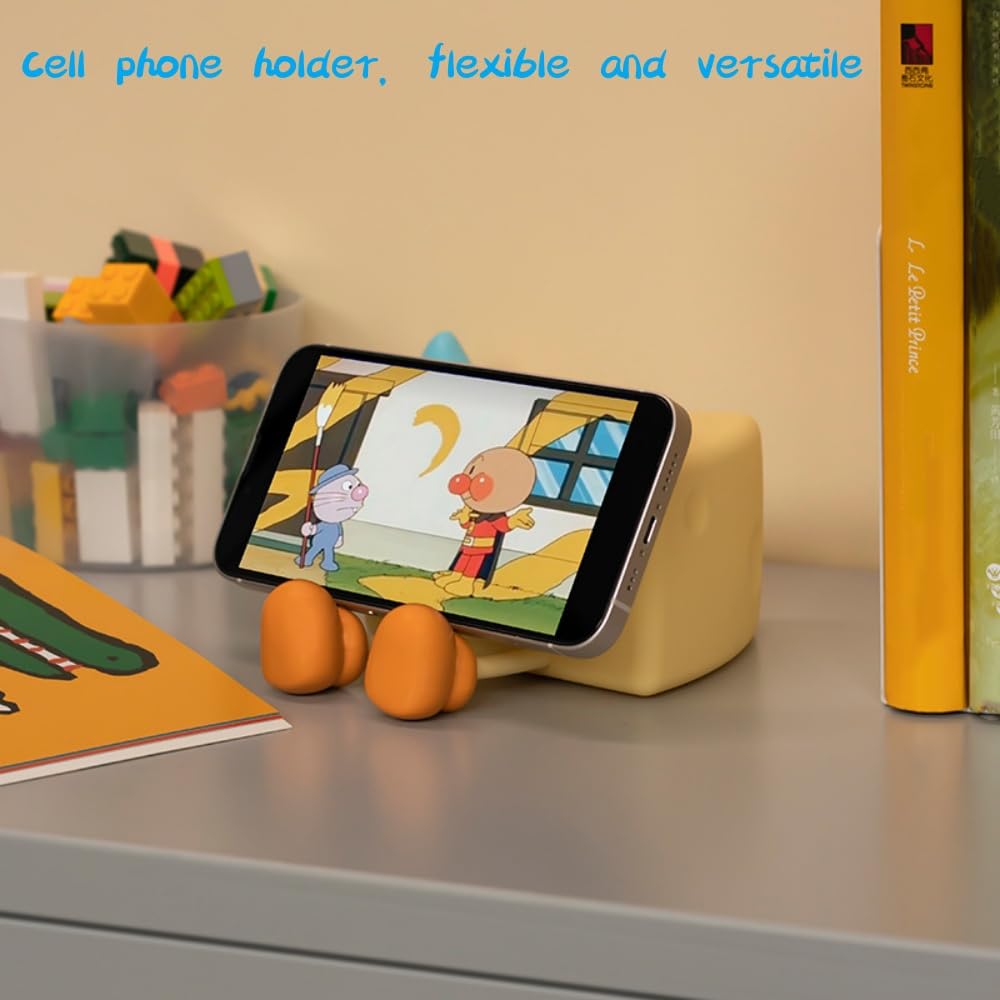ZHTMFYZ Cheese Kids Night Light, with Phone Holder,Cute Cartoon Soft Silicone LED Timed Lamp,Rechargeable Kawaii Nursery Bedside