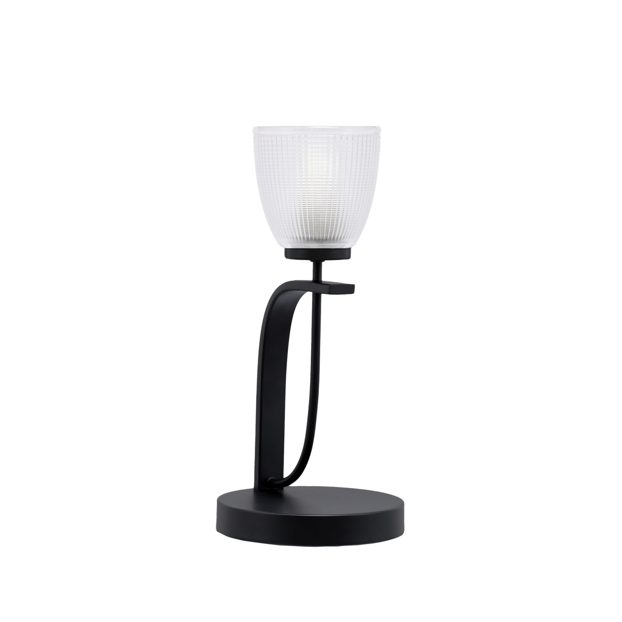Cavella 1 Light Accent Lamp Shown in Matte Black Finish with 5&quot; Clear Ribbed Glass
