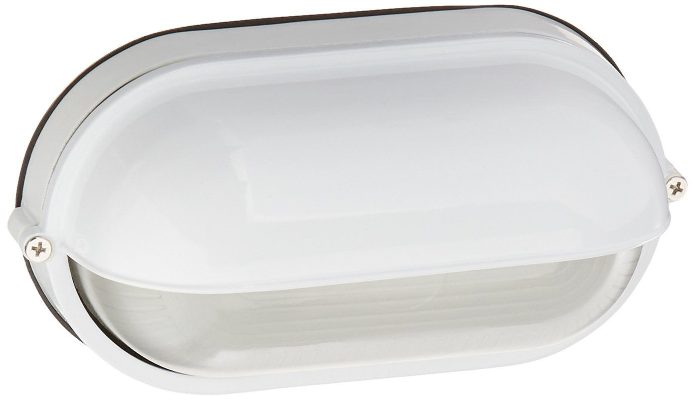 Access Lighting Nauticus Wet Location Bulkhead Light - Aluminum, Frosted Glass Shade, White Finish, Model 20291-WH/FST