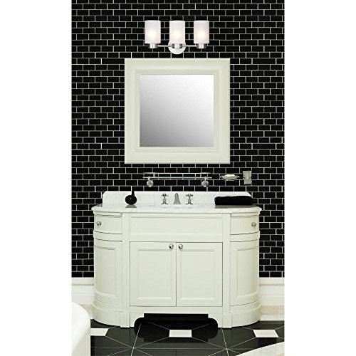 Westinghouse Sylvestre Three-Light Wall Fixture, Brushed Nickel Finish, Frosted Seeded Glass, 3-Light, White, Model 6227900