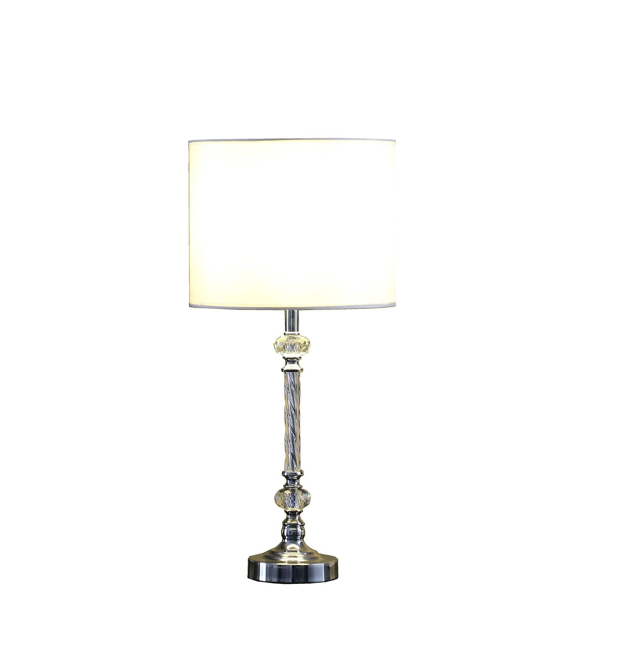 Homeroots 19 Stylish Silver Crystal Metal Table Lamp - Elegant Design, Perfect For Home Decor