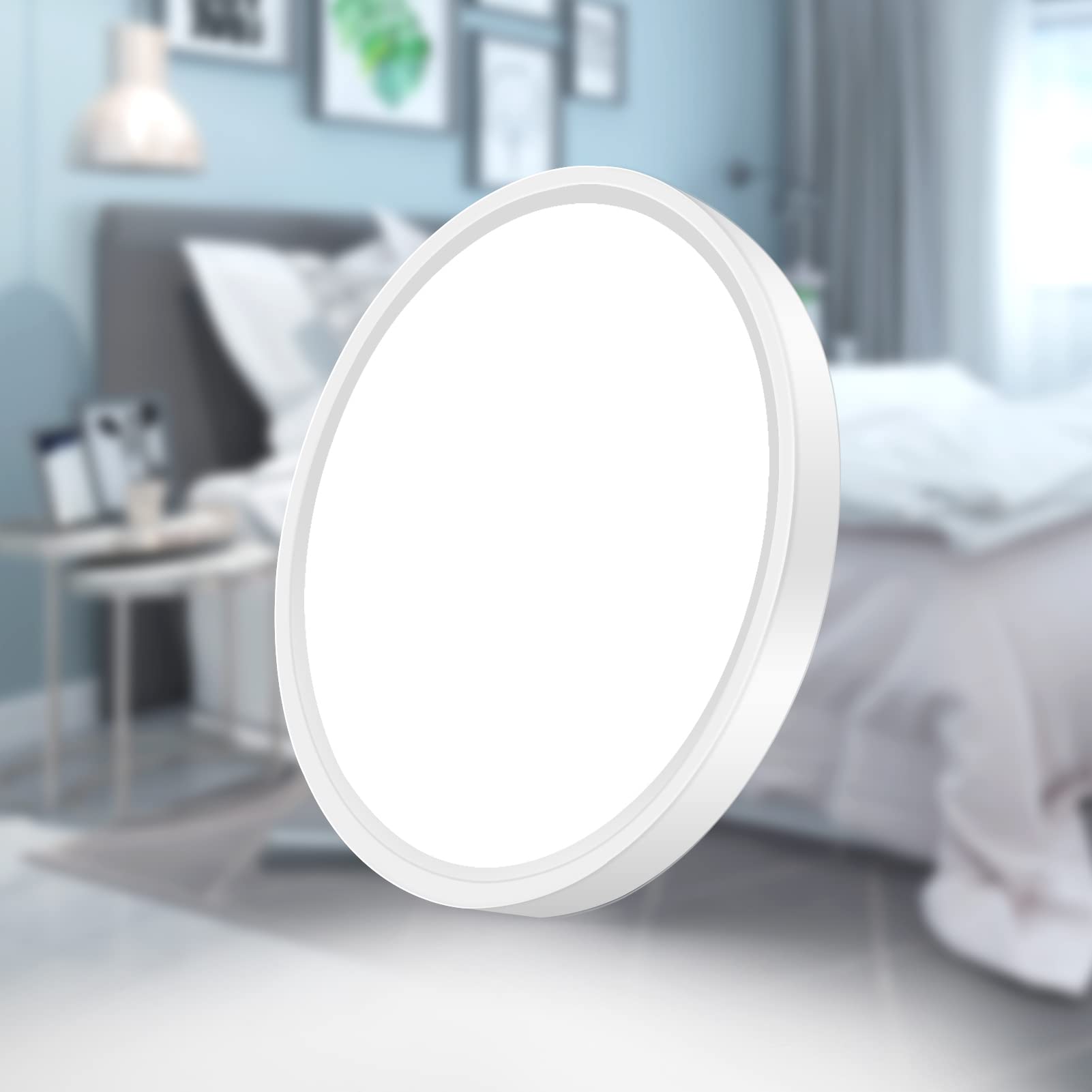 inShareplus 7inch LED Ceiling Light, 12W Cold White, Ultra-Thin Flush Mount, Model LV180, 1500LM for Bedroom, Kitchen, Office