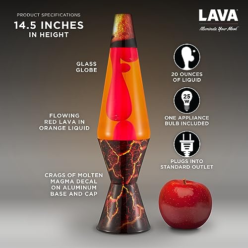 Lava Original Lava® Lamp - 14.5" Classic Liquid Motion - Red Wax & Orange Liquid - Model #2078