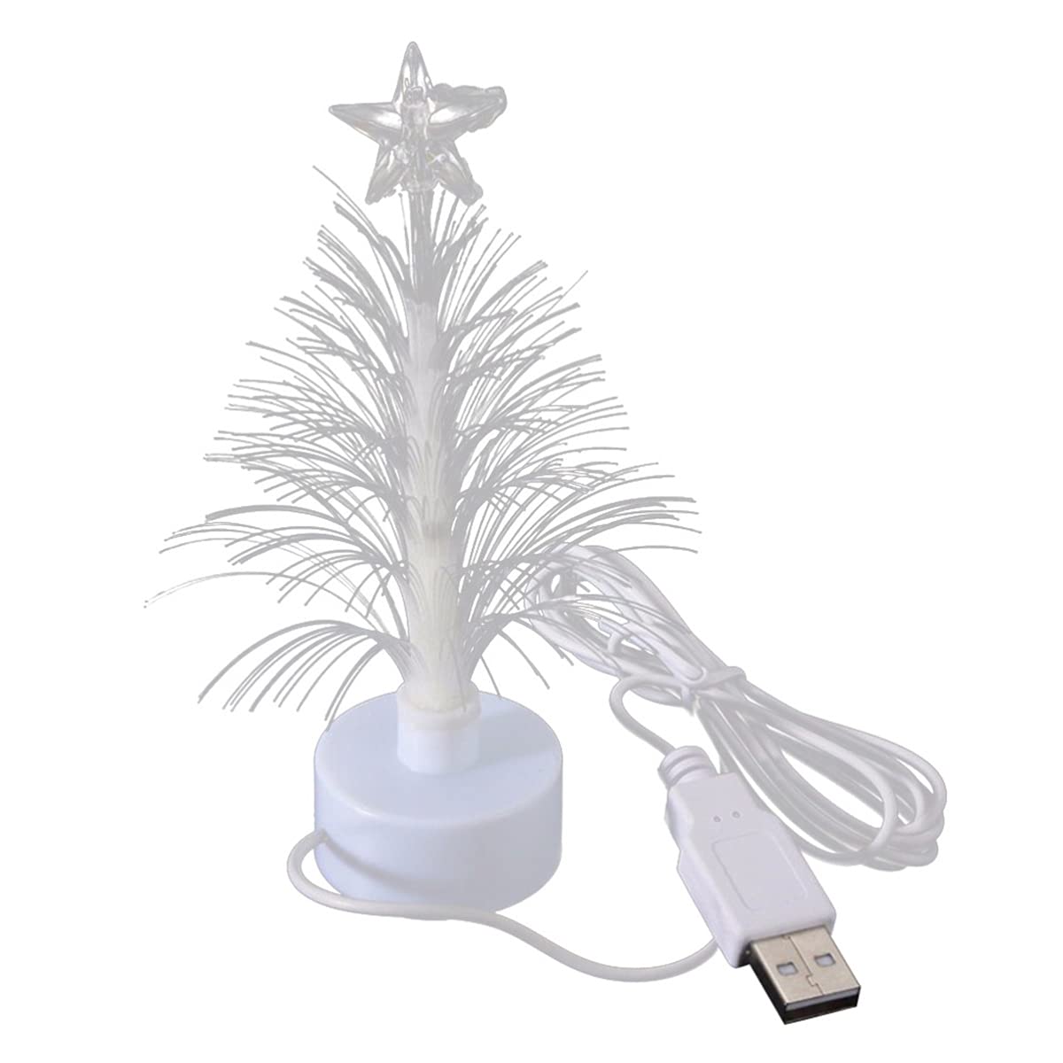 USB Power Muti-Colour Desk Glowing Fiber Optic LED Christmas Tree LED Light Glowing Lights for 5 INCH Mini 7 Colors with Top Sta