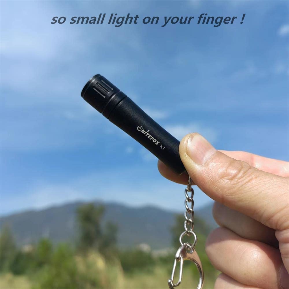 Nitefox K1 Mini AAA Keychain Flashlight 150 Lumens Compact EDC Light 2 PCS Black White