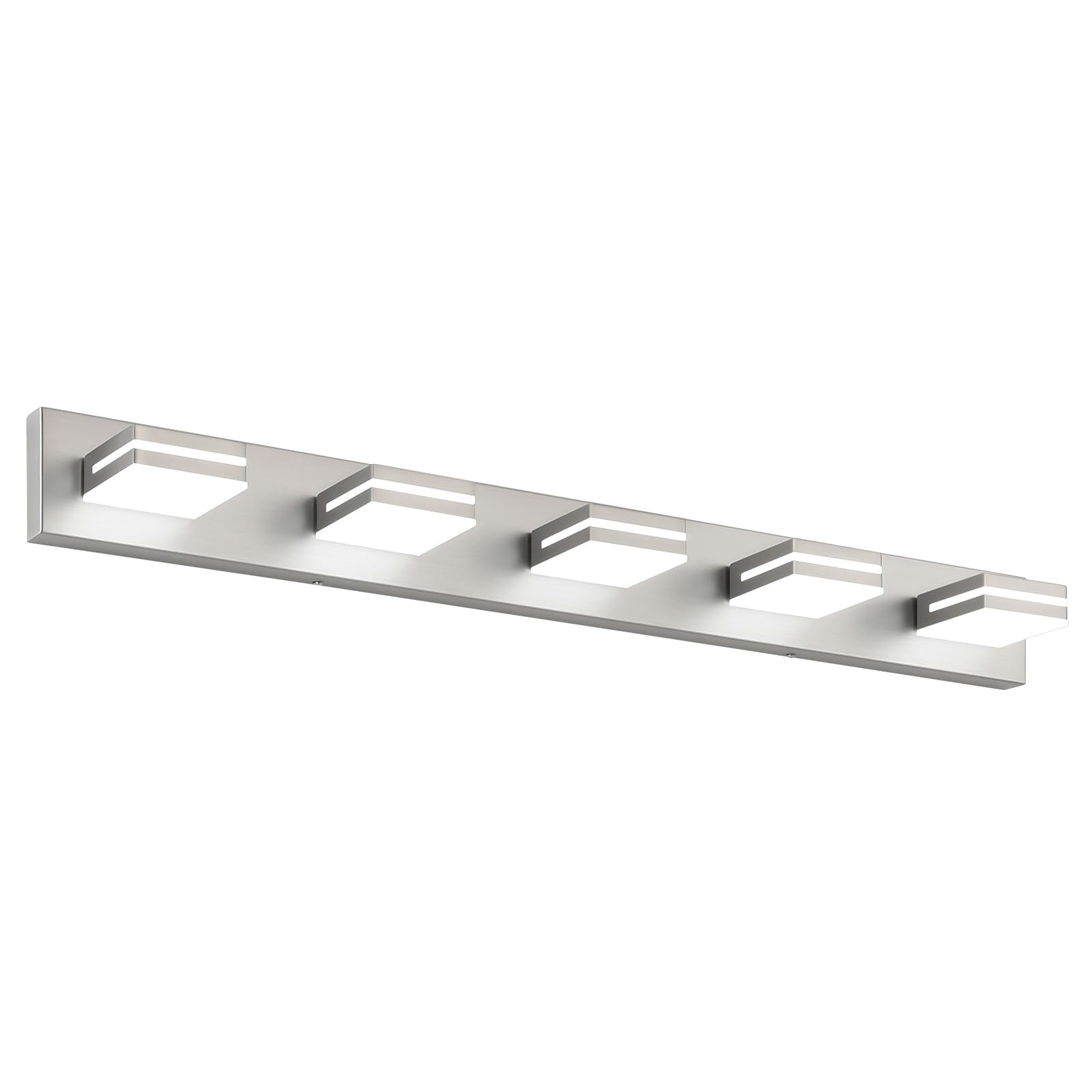 Sinerise Led Modern Bathroom Vanity Light Fixtures (5-Light  40-Inch  Dimmable)  Brushed Nickel Modern Acrylic Bathroom Wall Lighting Fixtures Over Mirror (Cool White 6000K)