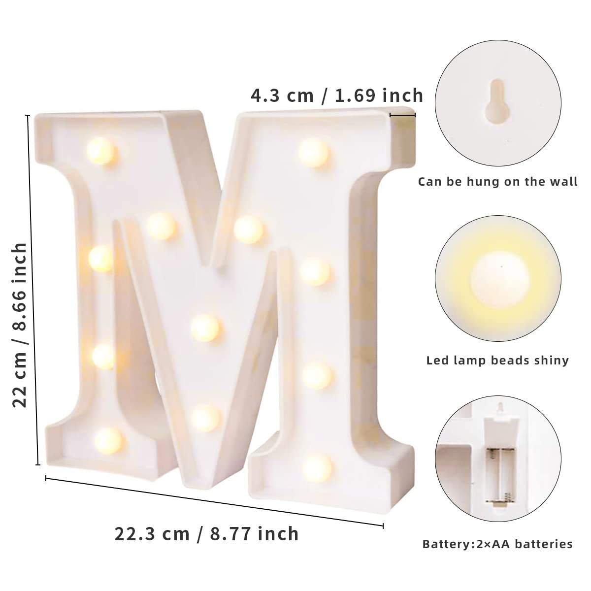 Laerjin Light Up Letters, Marquee Letters With Lights, Decorative Led Light Up Number, Night Light Wedding Birthday Party Christ