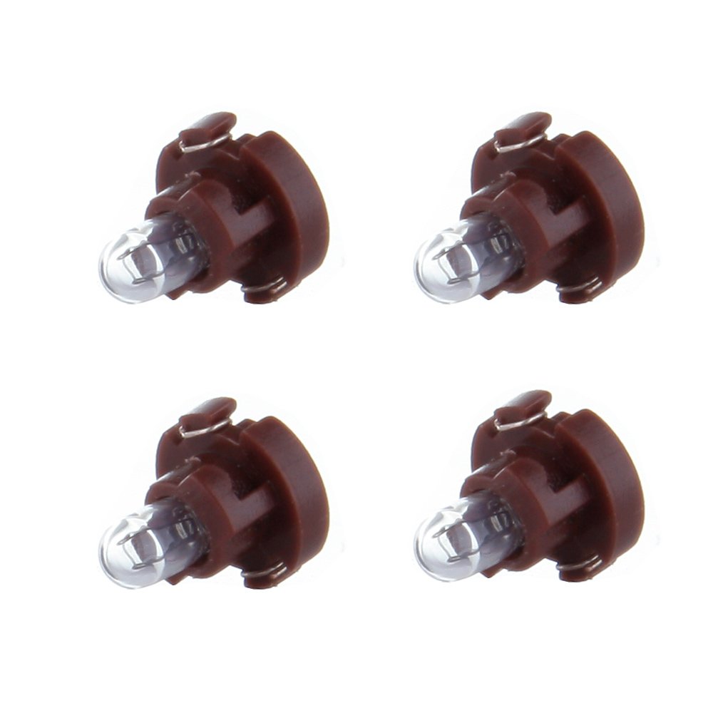 Cciyu Pack Of 4 Replacement Fit For Dash A/C Instrument Cluster Panel Dashboard Gauges Light Warm White T3 Neo Wedge Halogen Bulb 12V