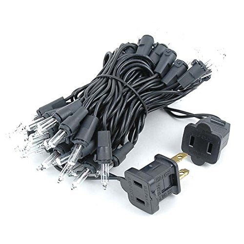 Novelty Lights Mini Lights, 11 Feet, 50 Bulbs, Clear on Black Wire, Commercial Grade, UL Listed, Model MRD-25B-2