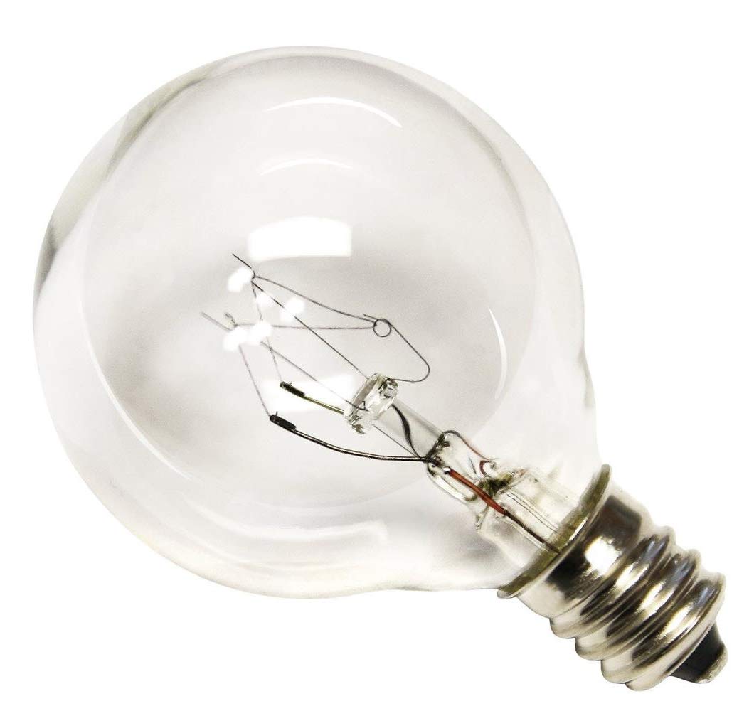 SUNSGNE G40 Clear Globe Light Bulbs 5 Watt 1.5-Inch E12 C7 Sockets 25 Pack