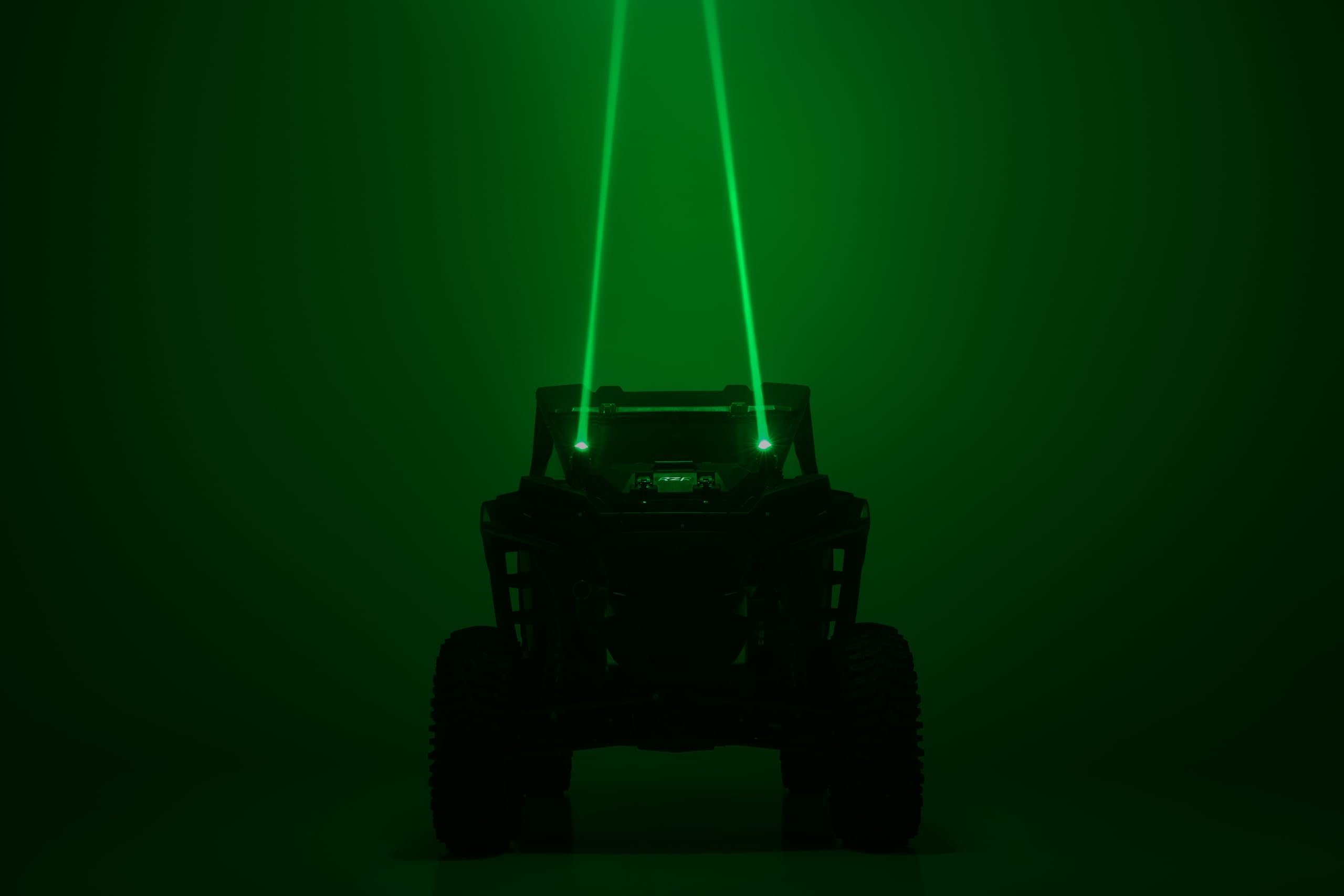 Rough Country Laser Whip Light Kit w/Remote - Multi-Function, Aluminum, 10W, Black, Model 78870