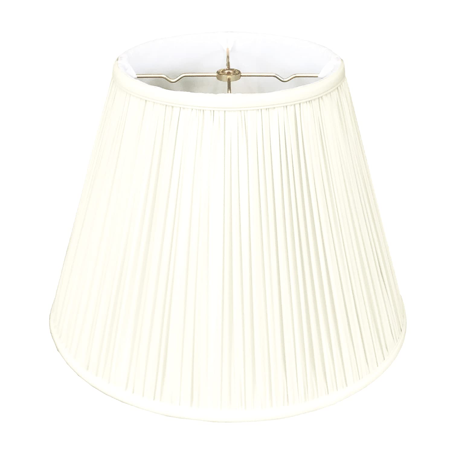 Royal Designs Deep Empire Gather Pleat Basic Lamp Shade, Eggshell, 10 x 20 x 15
