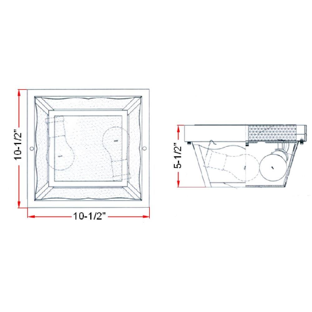 Design House 502872 2-Light Dimmable Ceiling Light, Frosted Glass, Black Steel for Porch, Entryway, Patio