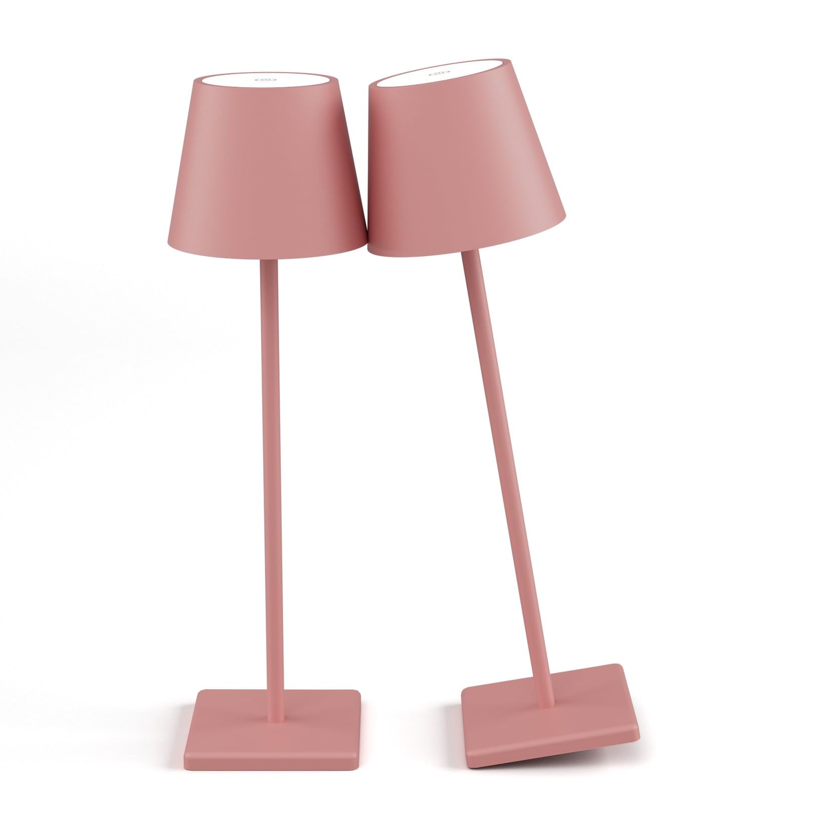 Aoceley LED Cordless Table Lamp, Rechargeable, 3W, 5500mAh, Stepless Dimming, 2-Pack, Pink, Model HT-010