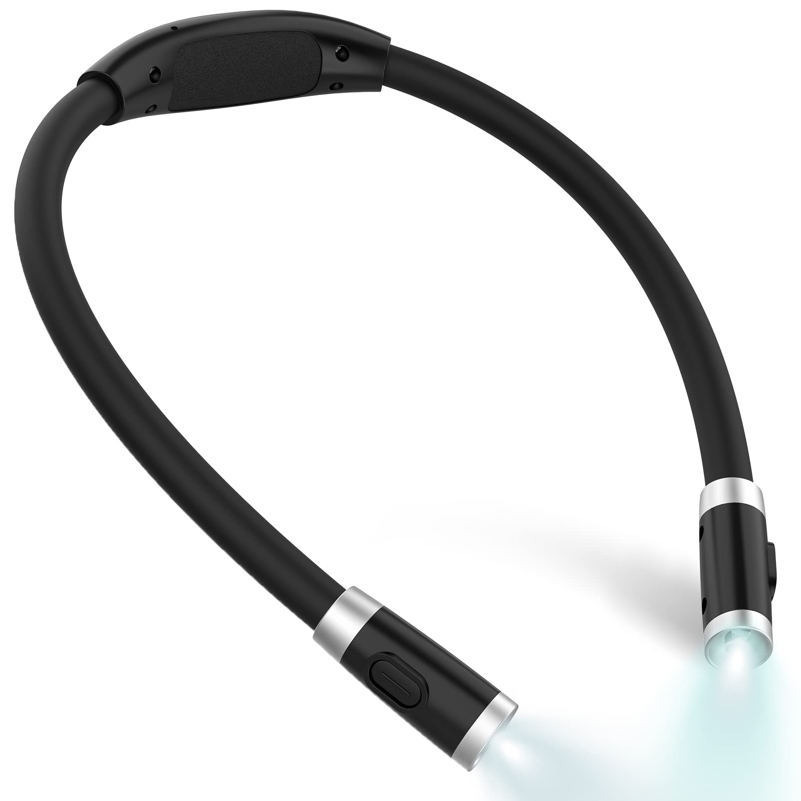 LEDGLE Neck Reading Light Rechargeable Knitting Light with 3 Adjustable Brightness, Flexible Soft Silicone Arms - Hands Free Cro