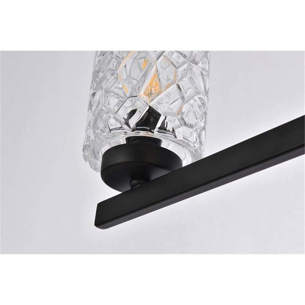 Living District Cassie 3-Light Metal Bath Sconce in Black and Clear