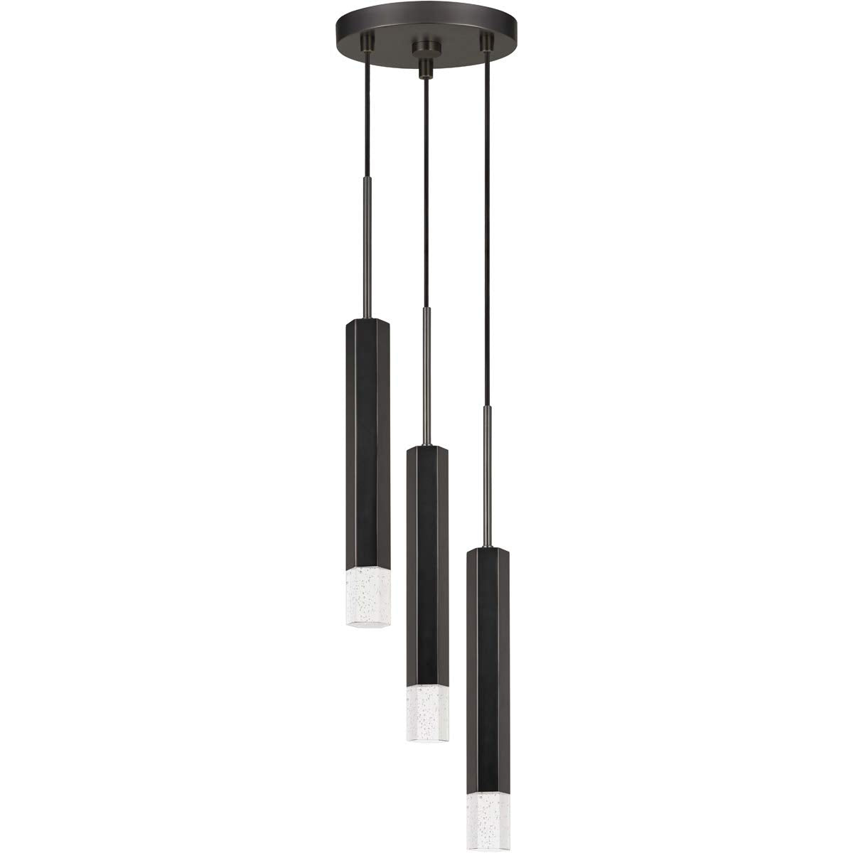 Cal Lighting FX-3723-3P-GM Transitional LED Pendant from Led Pendant Collection in Bronze/Dark Finish, 8.00 inches