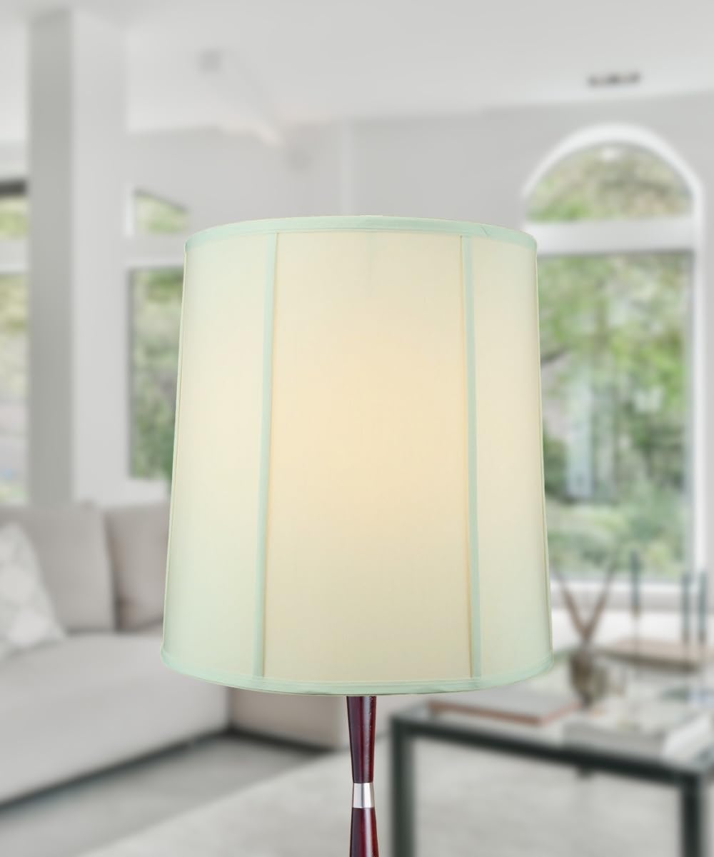 Homeconcept Prestige Tall Drum Lampshade, 14X16X17, Eggshell Silk, Model 141617Dres, Cylinder Replacement For Table Lamps