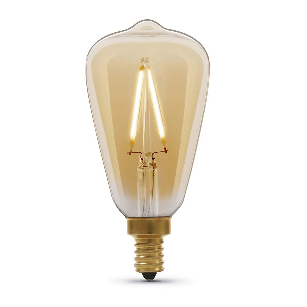 Feit Electric ST15 Vintage Amber Glass LED Bulb - 25W Equivalent, 200 Lumen, Dimmable, Soft White, E12 Base, 1 Count