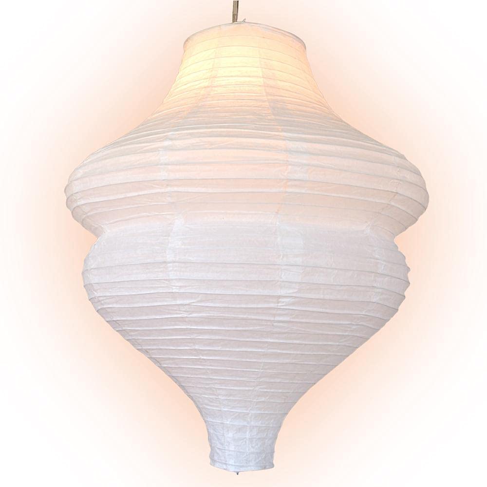 Paperlanternstore.Com Jumbo White Beehive Unique Shaped Paper Lantern, 24-Inch X 30-Inch