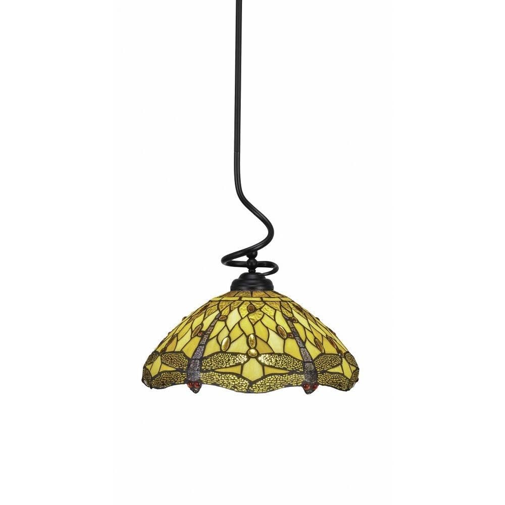 Toltec Lighting Capri 1 Light Pendant in Matte Black (900-MB-946)