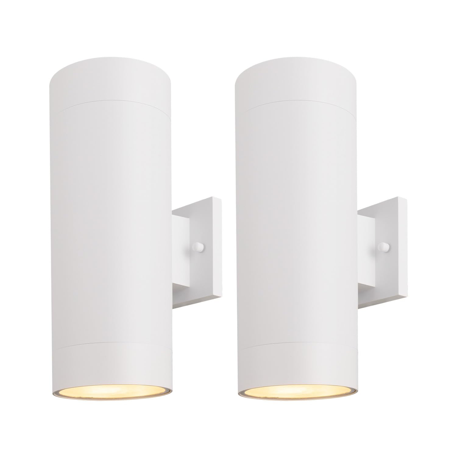 mirrea Outdoor Porch Light 14in Aluminum Waterproof Wall Sconce 2 Pack Matte White B12A130
