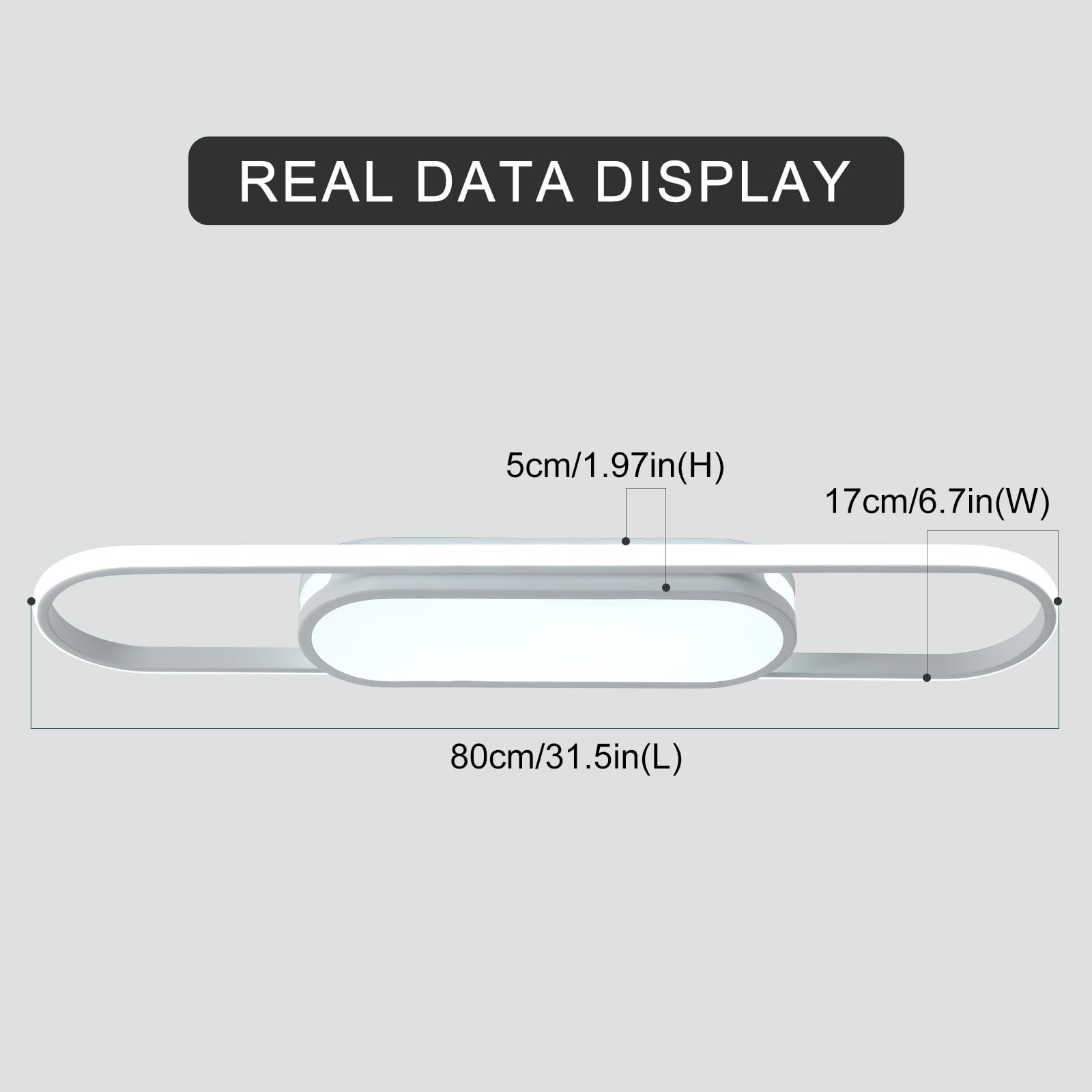 Qcyuui Modern Led Ceiling Light Dimmable Linear Ceiling Lamp 31.5In Kitchen Lighting Fixtures Ceiling For Bedroom Hallway Dining Room (45W/3000-6500K/White)