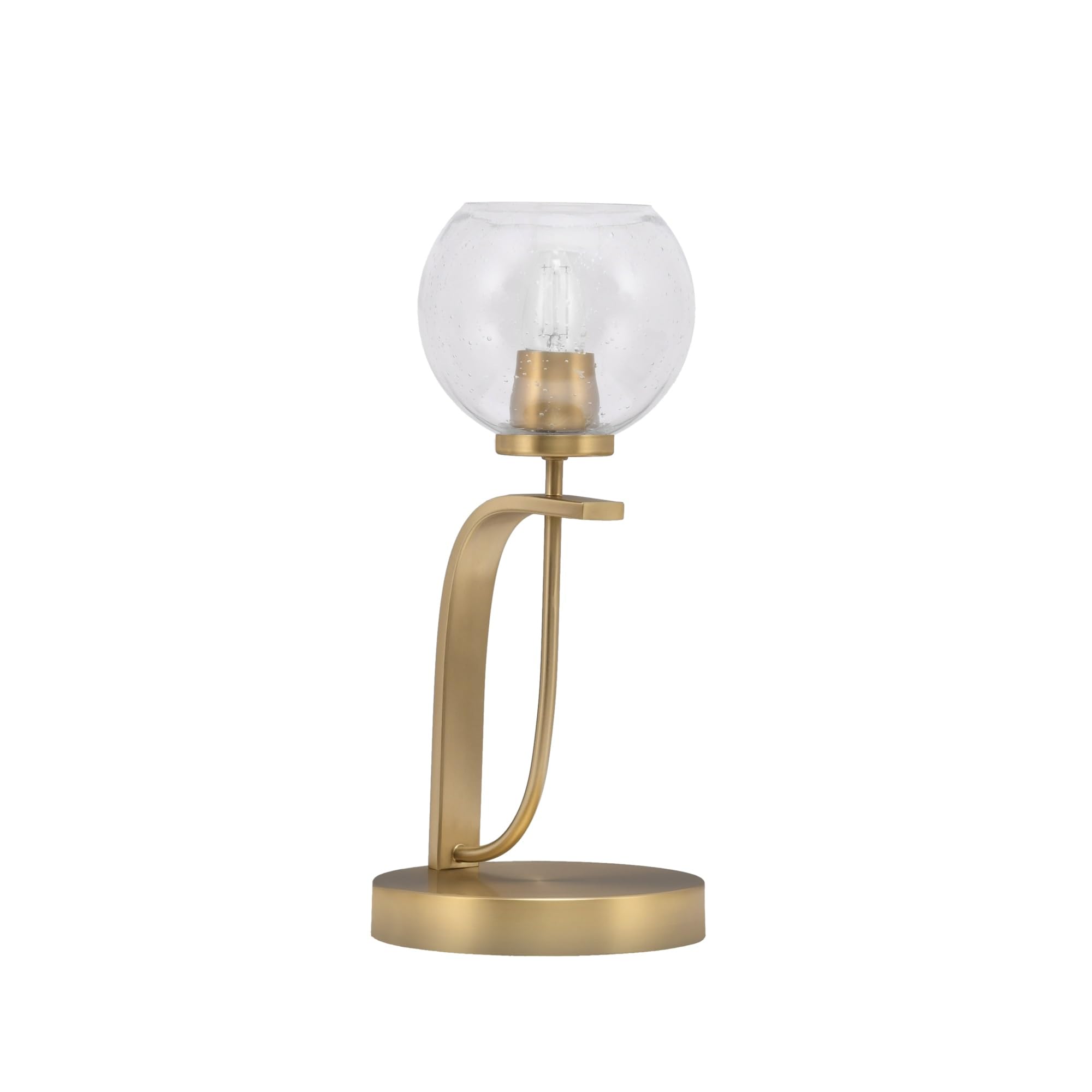 Toltec Lighting Cavella Accent Lamp, New Age Brass Finish, 5.75&quot; Clear Bubble Glass