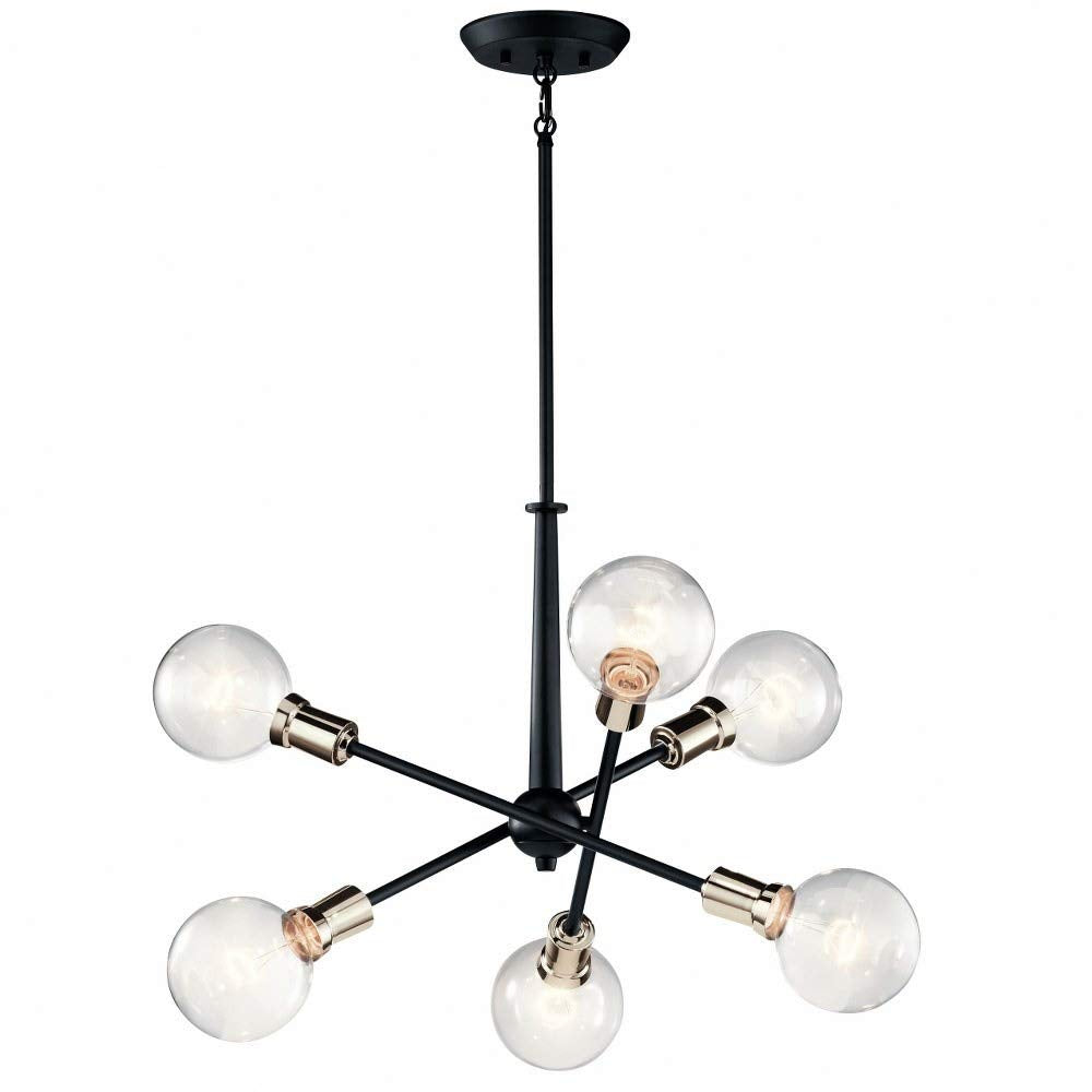 Kichler Armstrong 27.75" 6 Light Chandelier in Black