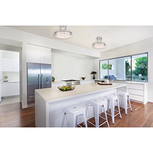 Westinghouse Indoor Semi-Flush Mount Ceiling Fixture, 11.88in Dimmable LED, Brushed Nickel Finish, White Acrylic Shade, Model 6400900