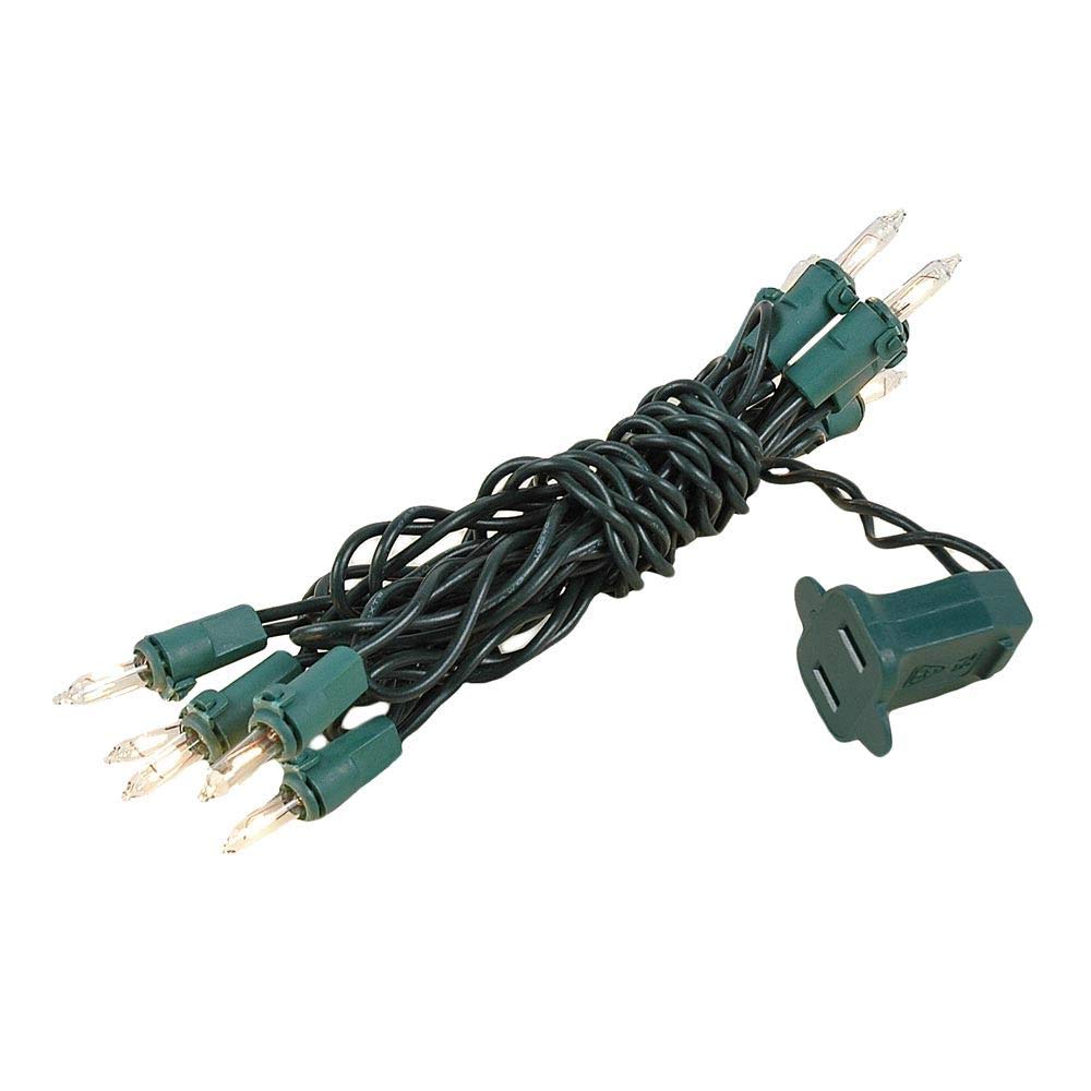 Novelty Lights 10 Light Clear Christmas Craft Mini Light Set, Green Wire, 4' Long