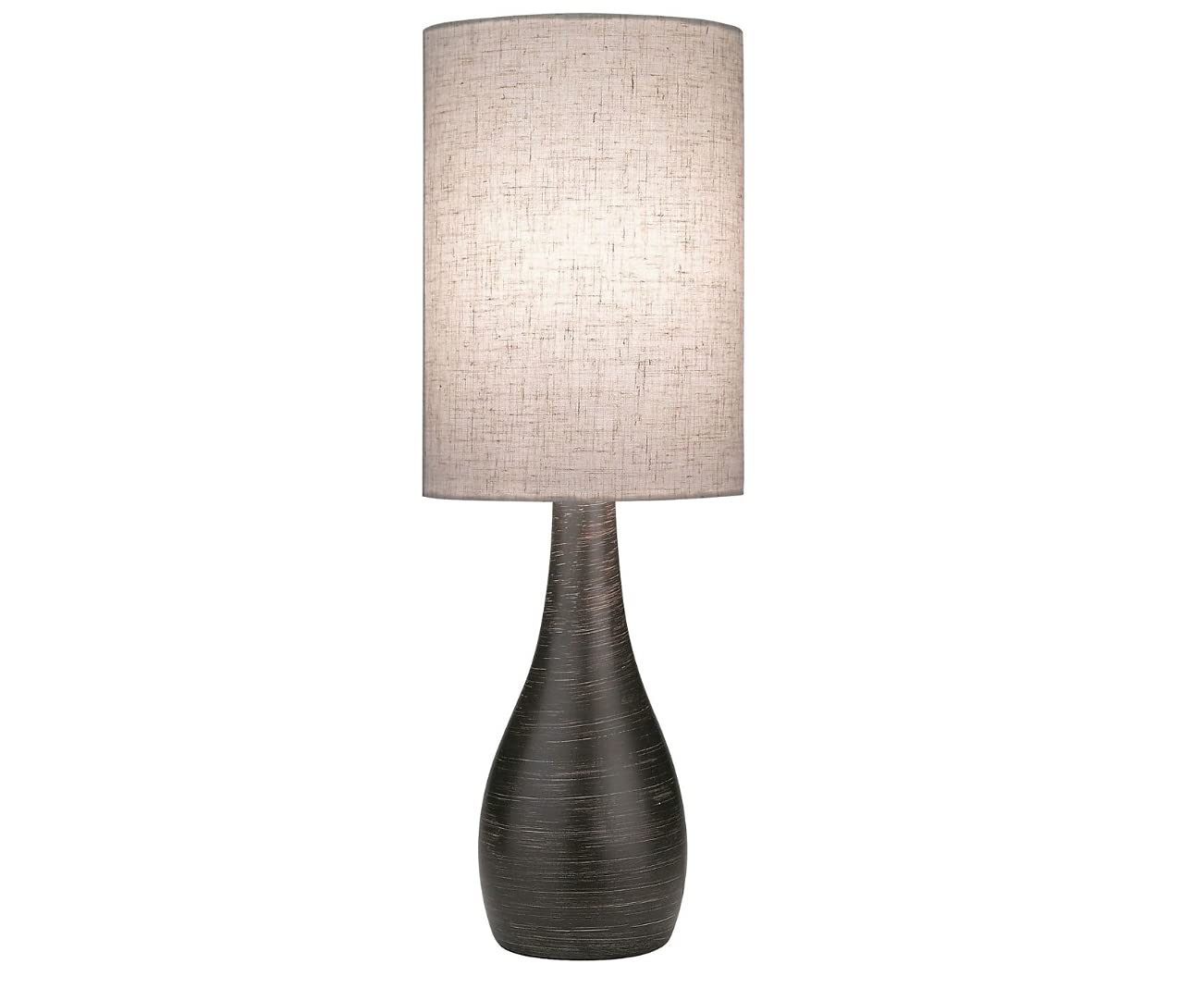 Lite Source LS-2996 Quatro 17-1/2-Inch Mini Table Lamp with Linen Shade, Brushed Dark Bronze