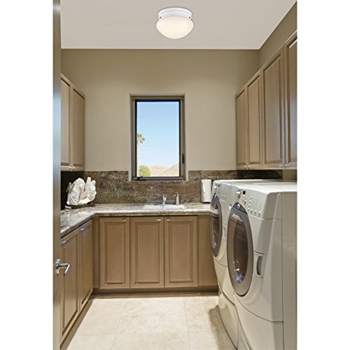 Westinghouse 6107100 7-1/4-Inch LED Indoor Flush Mount Ceiling Fixture, White Finish with White Opal Glass