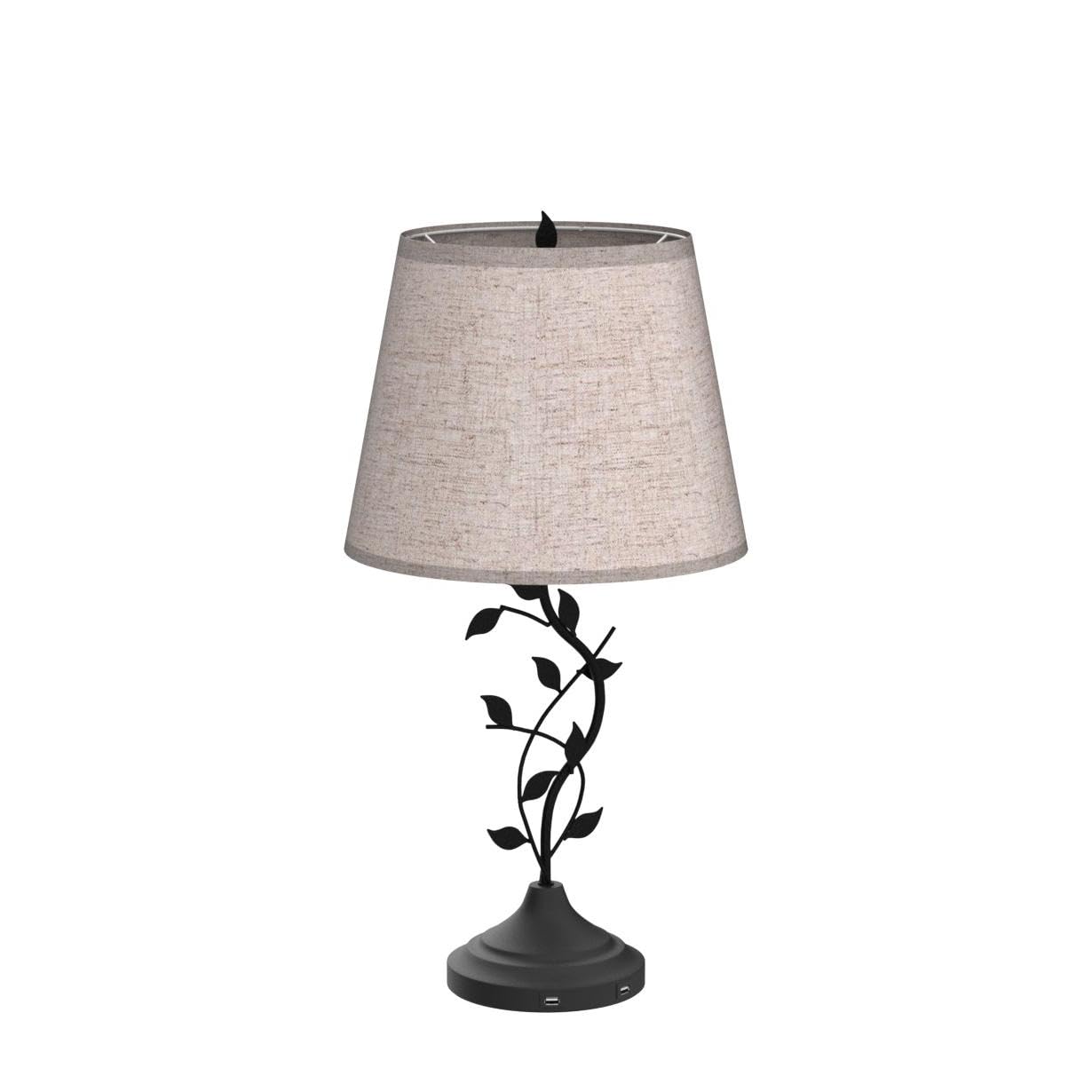 Kakanuo USB Charging Bedside Lamp - Traditional Retro Desk Lamp with USB-A/C Ports, Beige, Model MKTBA