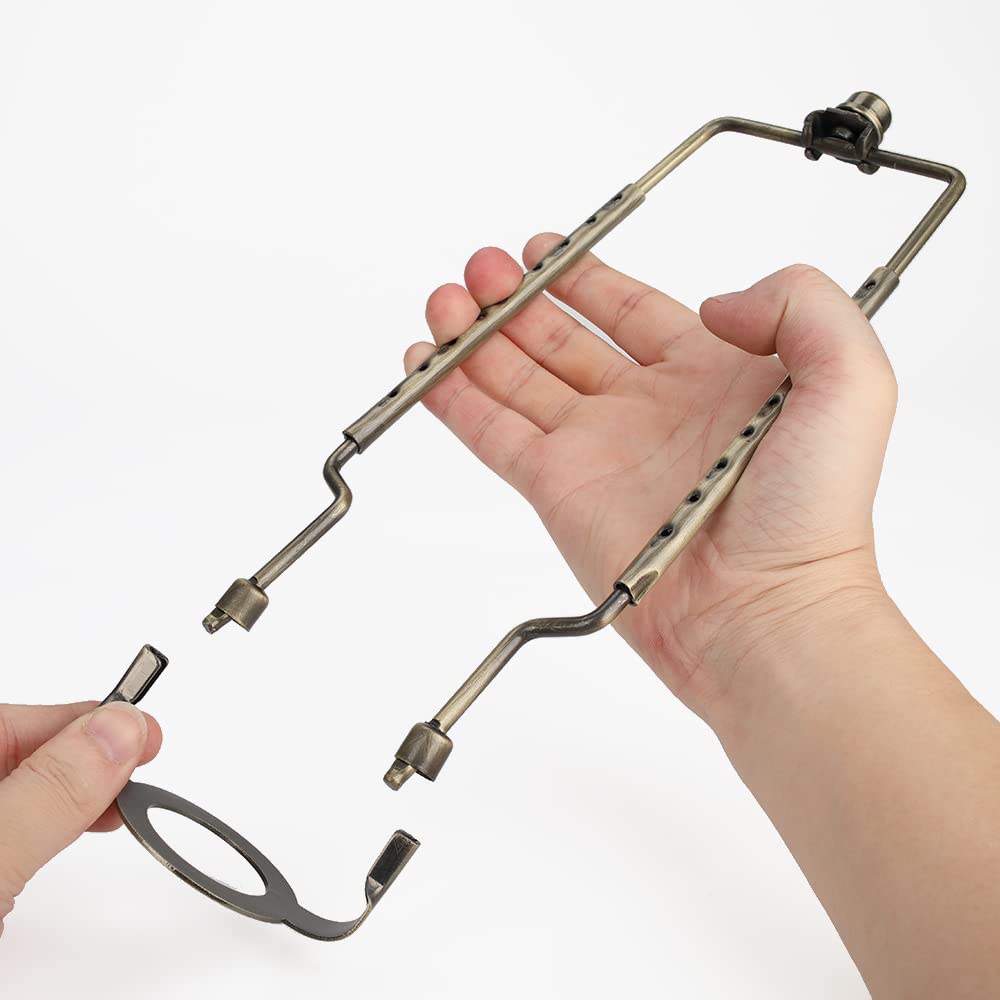 8 9 10 11 12 Inch Lamp Shade Harp Holder, Alucset Adjustable Lamp Harp Kit, Fit Both Standard Lamp Rod And E14 E26 E27 Light Bas