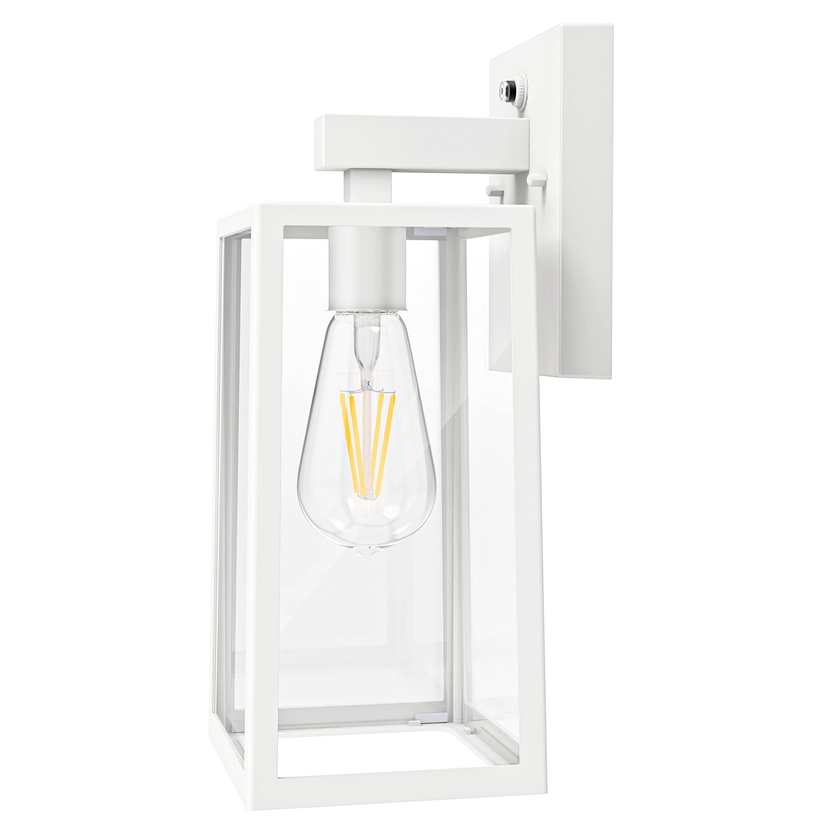 SHINE HAI Dusk to Dawn Outdoor Wall Lantern, Extra Large Exterior Wall Sconce with E26 Base Socket, Waterproof Fixture Lights wi