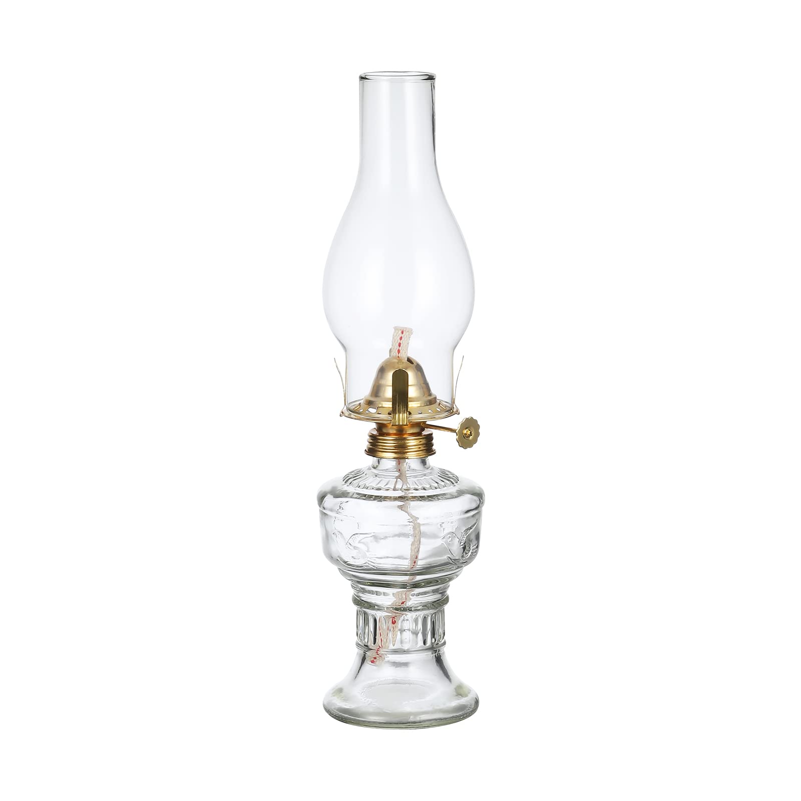 Oil Lamp Lantern 12.5 Vintage Clear Glass Kerosene Lamp Chamber Oil Lamps for Indoor Use Home Decor Lighting Rustic Hurricane 