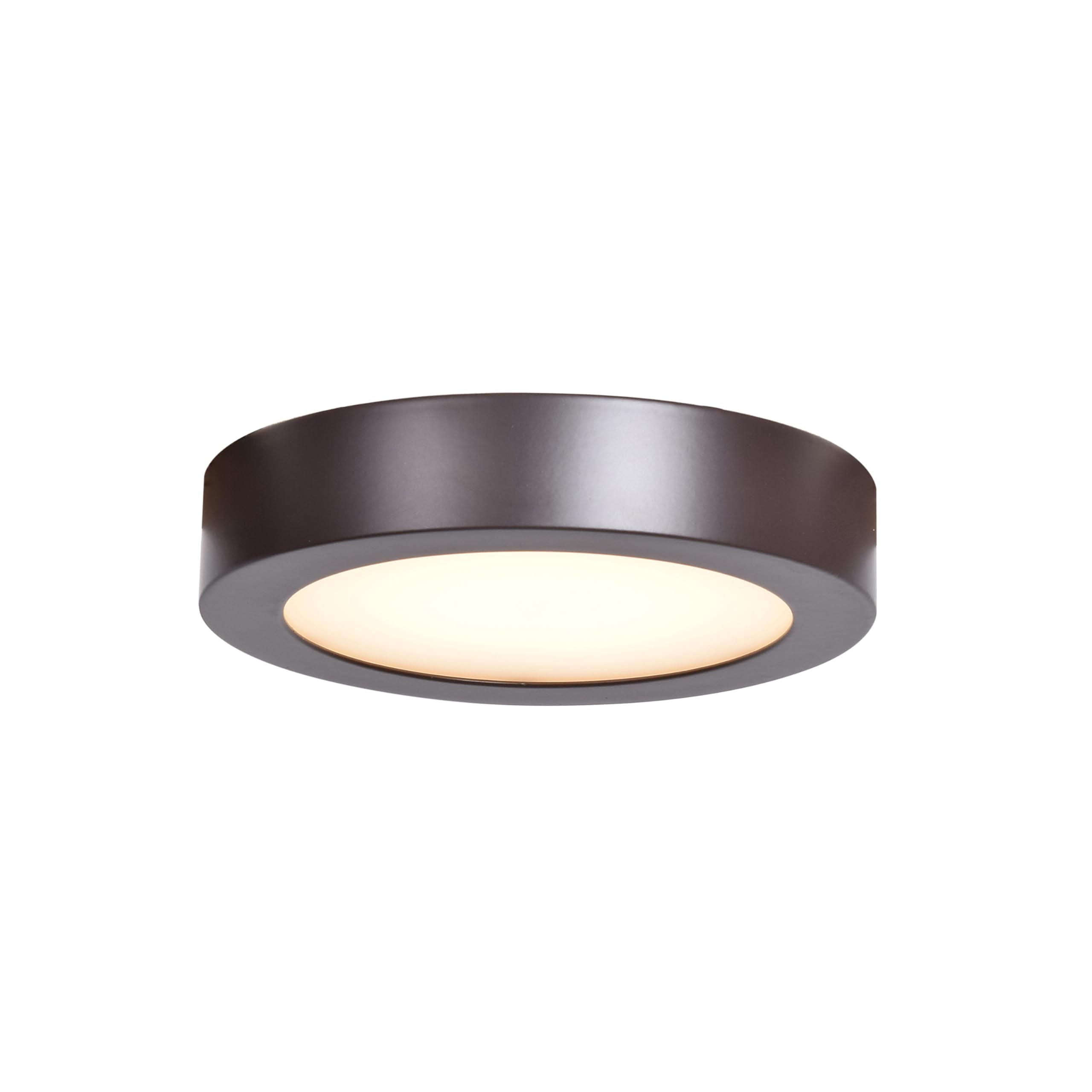 Strike 2.0 - 7in - Dimmable LED Round Flush Mount - Bronze Finish - Acrylic Lens