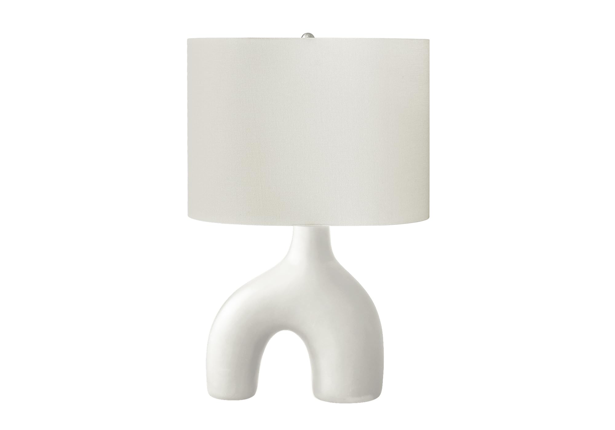 Monarch Specialties Table Lamp, 25in H, White Ceramic, Ivory Shade, Model I 9665
