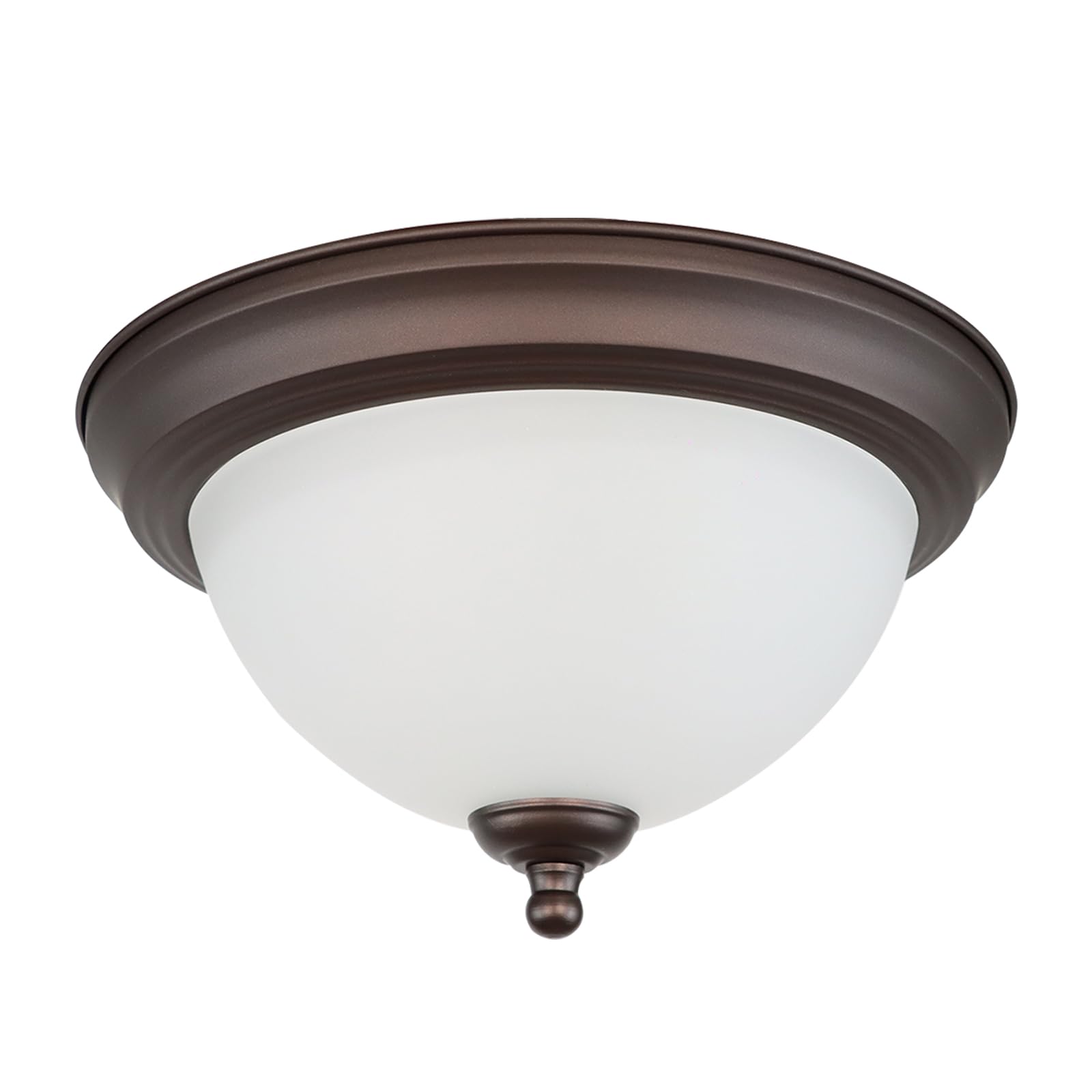 Lprzsg 11&quot; Bronze Ceiling Light Fixture With Frosted Glass Shade For Indoor Use