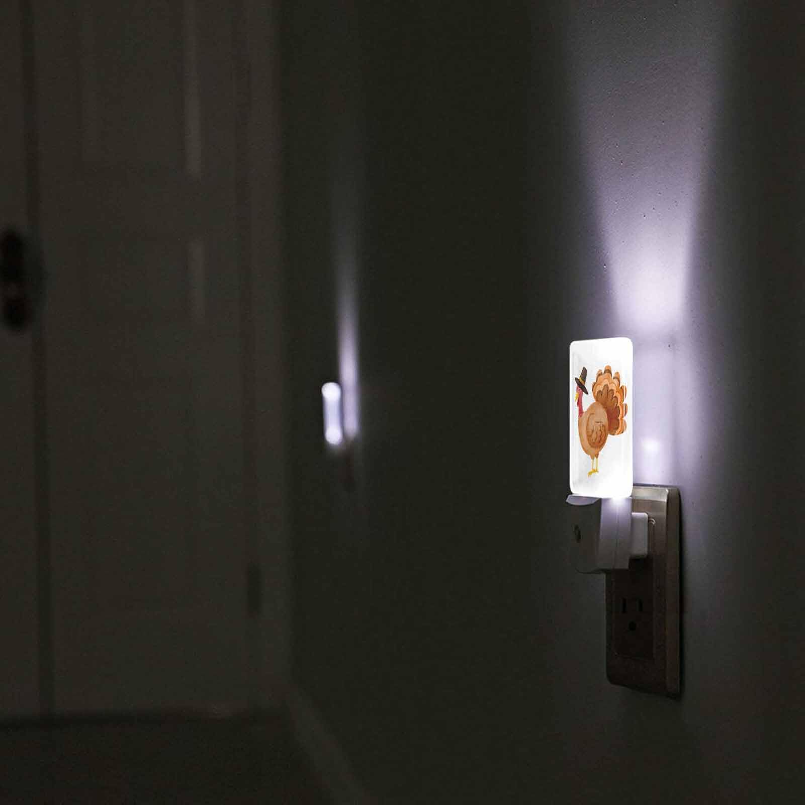 Chrobak Led Night Light With Dusk To Dawn Sensor, 41W Watercolor Thanksgiving Turkey, Model Wml-Night-Light-231023-45
