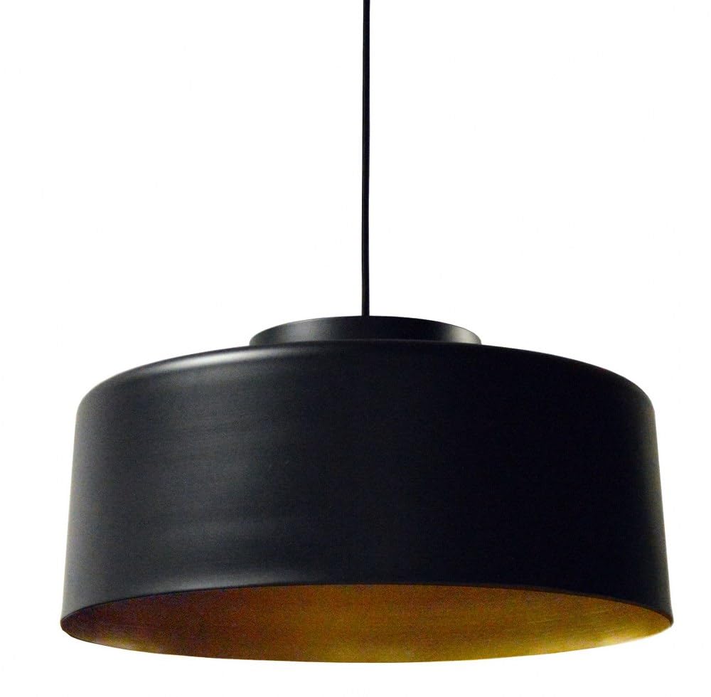 Dainolite Ltd Kup-201P-Bk-Gld Transitional One Light Pendant From Kup Collection In Black Finish, 19.70 Inches