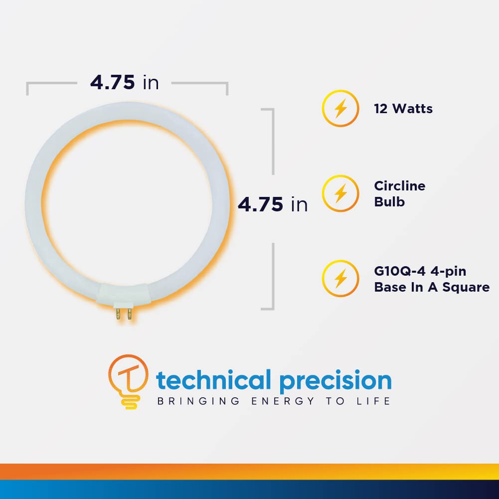 Technical Precision 12W T4 Daylight Circline Light Bulb, 4.75" Diameter, Copper, Model: Technical-Precision-Victory-T4 6400K