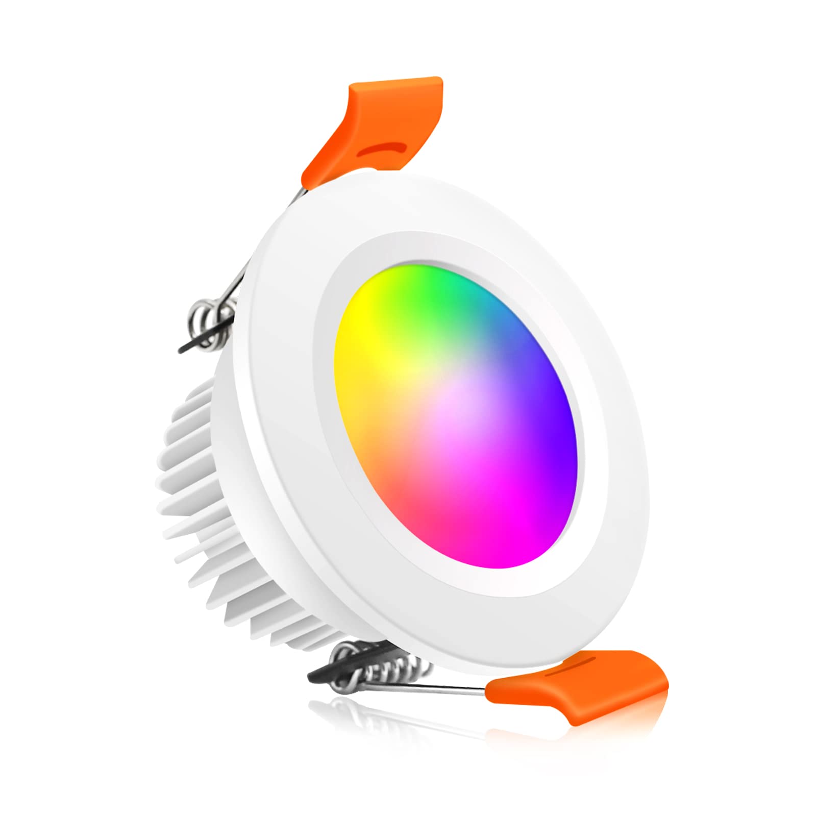 YGS-Tech Smart 2 Inch LED Recessed Lighting RGB WiFi Downlight, 5W Compatible with Alexa and Google Home, Dimmable RGB & CCT 270