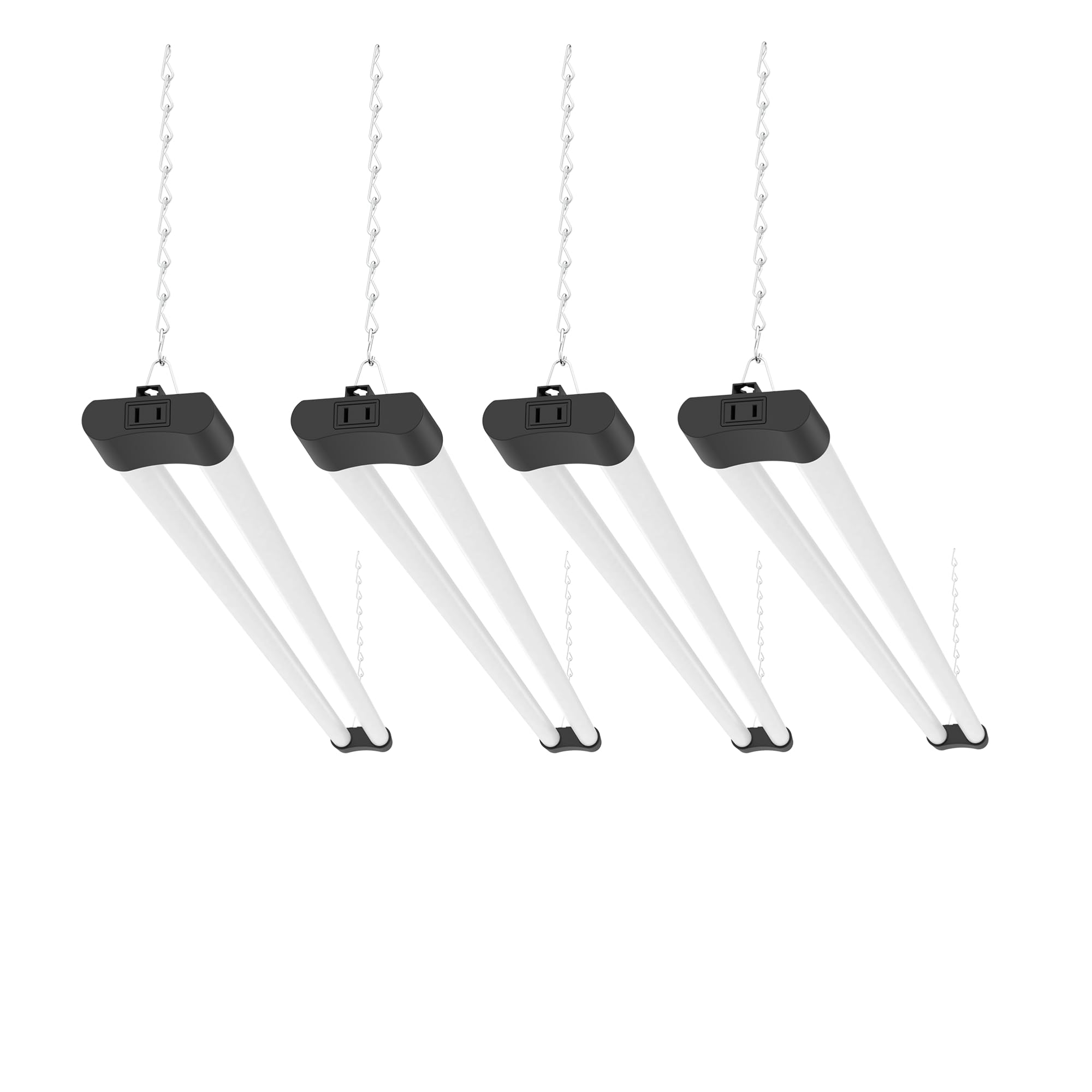 Quarterback 4FT 40W LED Shop Light with Inline Switch Dual Tube Lightweight Daylight White 5000K Surface or Suspension Mount for