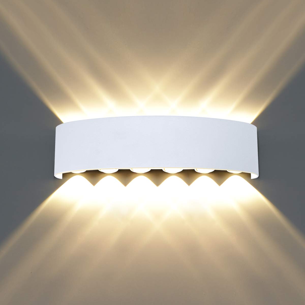 Kawell LED Wall Sconce, 12W Waterproof Modern Design, Matte White, Model 33-AU572-WT-WW, Indoor/Outdoor Use