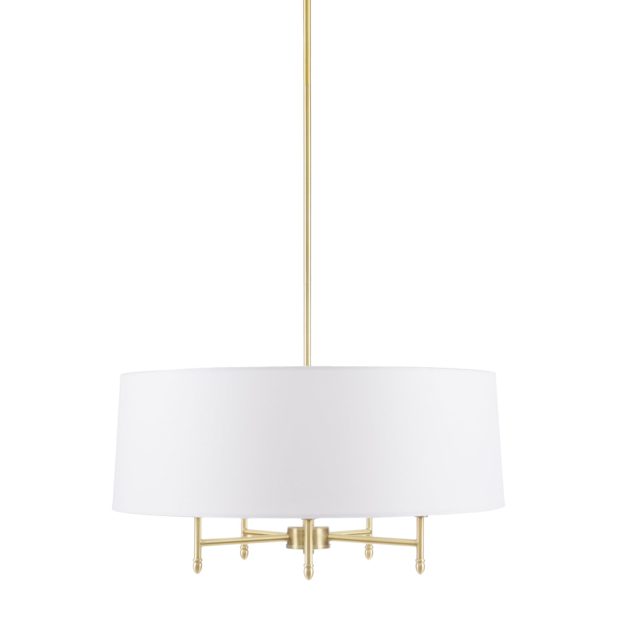 Hampton Hill Presidio Chandelier For Dining Room, 5-Light Chandelier For Entryway With Adjustble Height, Sloped Ceiling Compatible, Modern Chandelier Light, 24&quot; W, Gold/White